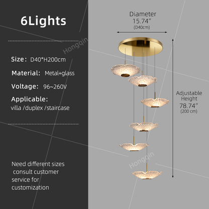 Modern luxury High Ceiling Stair Chandelier