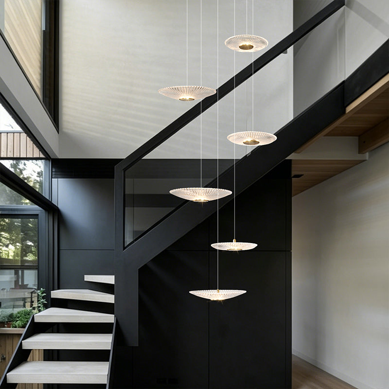 Modern Glass Stair Chandelier Villa Duplex Loft Ceiling Hanging Light