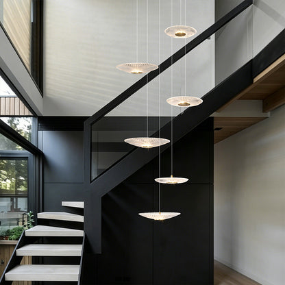 Modern Glass Stair Chandelier Villa Duplex Loft Ceiling Hanging Light