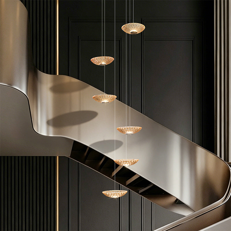 Modern LED Stair Designer Glass Pendant Light