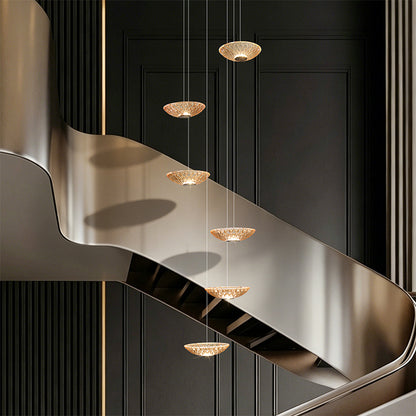 Modern LED Stair Designer Glass Pendant Light