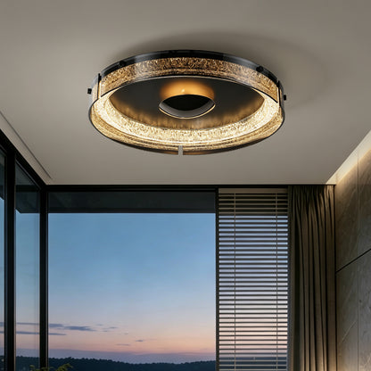 Modern Double Layer Circular Glass LED Ceiling Flush