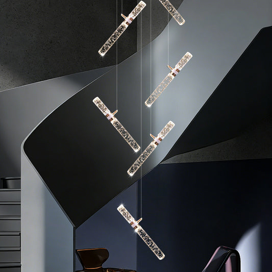 Stair Luxury LED  Duplex Building Villa Chandelier