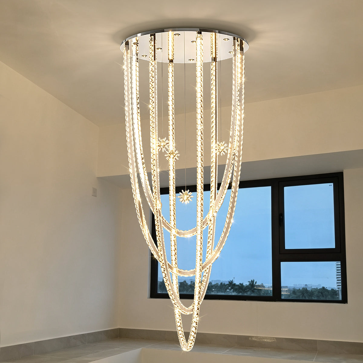 Luxury Villa Duplex Loft Hall High Ceiling Chandelier