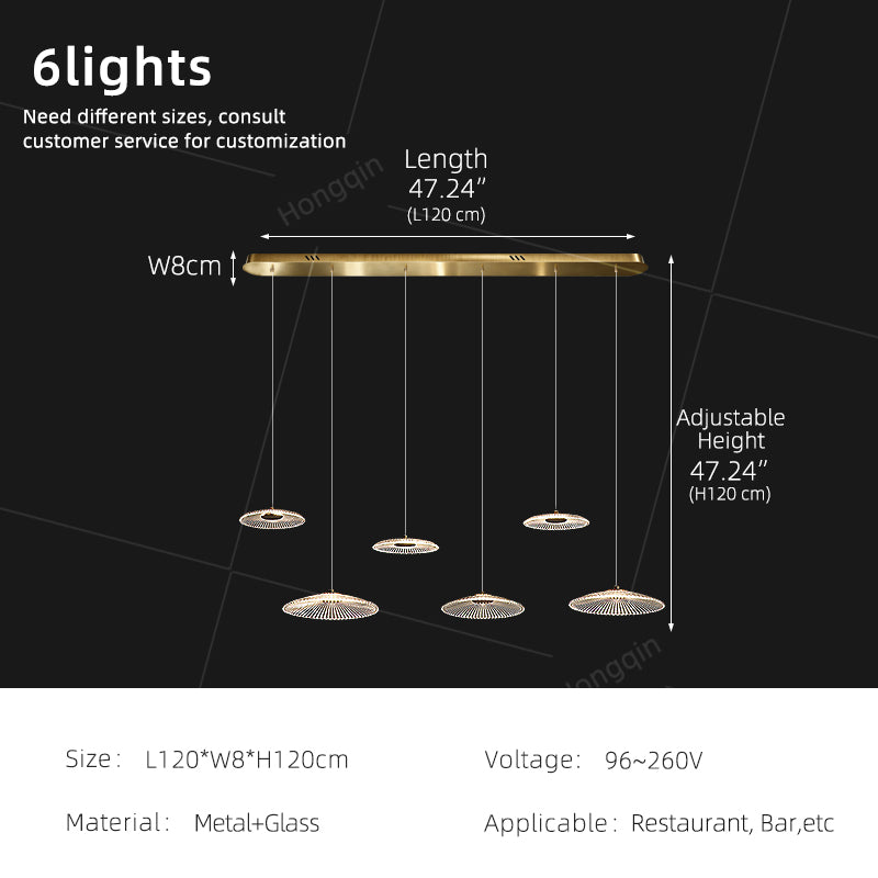 Modern Luxury Glass Chandelier Bar Kitchen Island Table Ripple Water Glass Pendant Lamp Art High Ceiling Hanging Lights