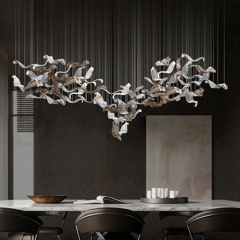 Light luxury art glass branch chandelier | Non standard customized engineering chandelier for hotel lobby/villa empty living room