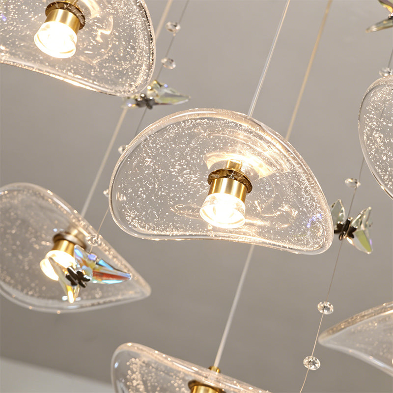 Restaurant Pendant Light Modern Luxury Dining Table bar Counter Kitchen Lotus Leaf Design Artistic Pendant Light Above