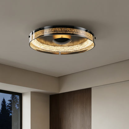 Modern Double Layer Circular Glass LED Ceiling Flush