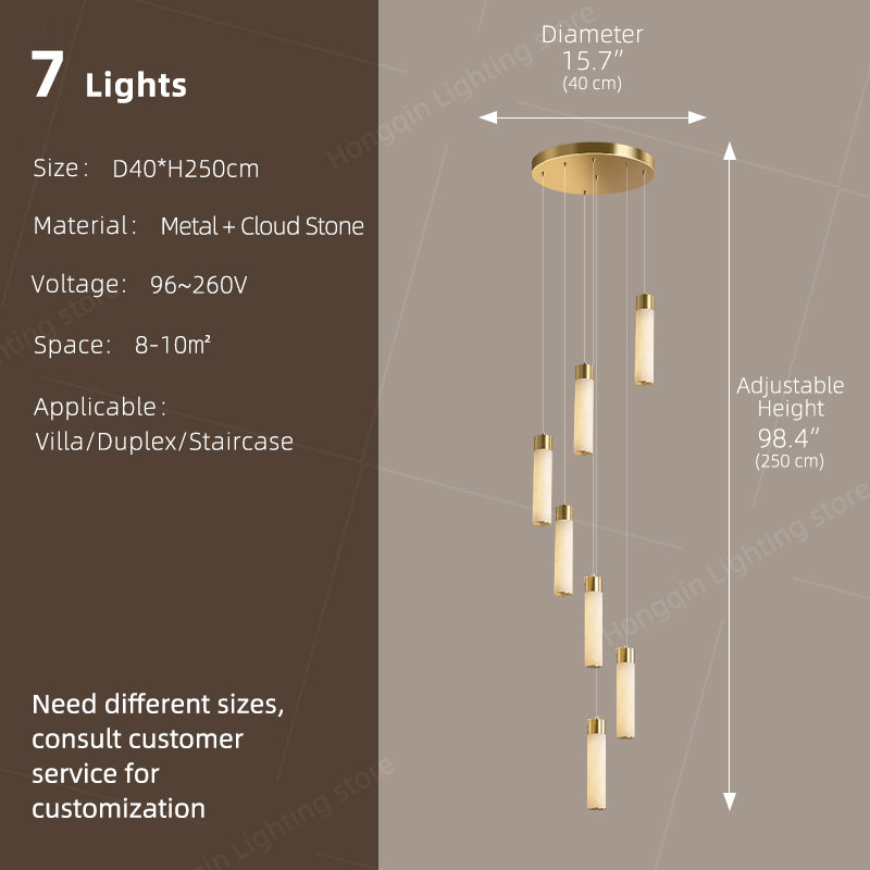 Nordic Marble Duplex Loft Long Hanging Lamp