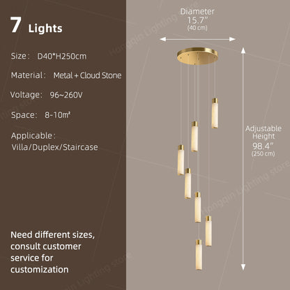 Nordic Marble Duplex Loft Long Hanging Lamp