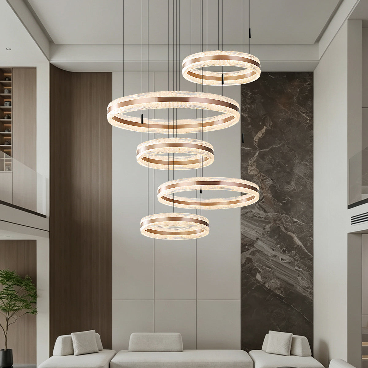 Modern Villa Duplex Loft Living Room Chandelier