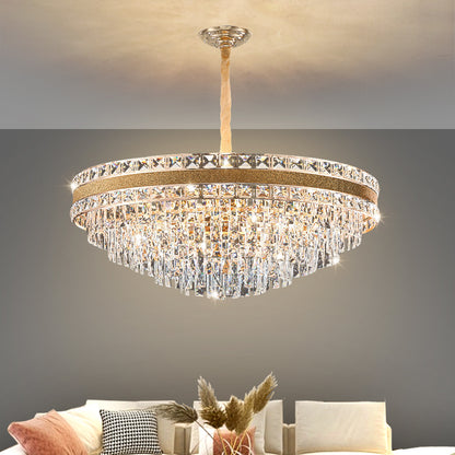 Modern Luxury Gold Iron Crystal Chandelier