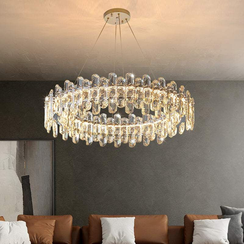 Luxury LED Ring Living Room Hanging Lamp