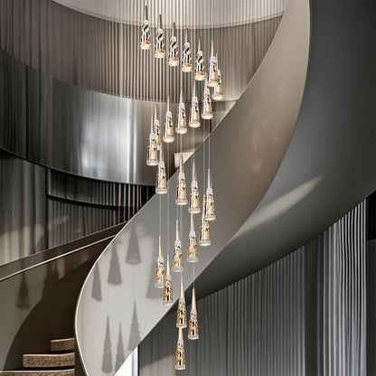 Modern Crystal Chandelier Loft Pendant Light Chandelier for Stairs Designer Pendant Lamp Suspension Ceiling Light