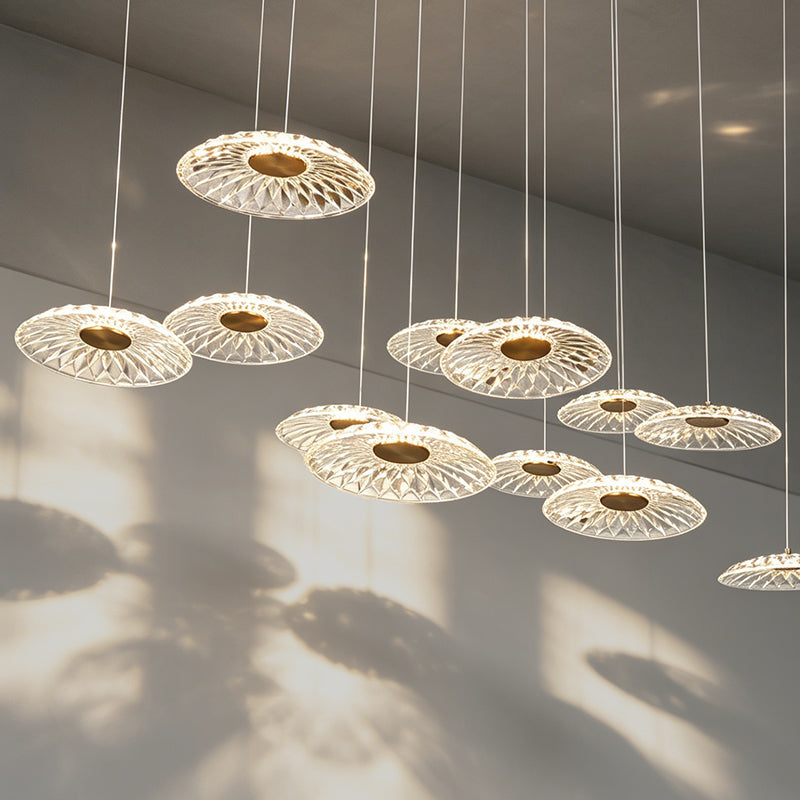 Luxury Chandelier Ripple Water Glass Pendant Lamp Living Room Dining Room Dining Table Kitchen Island Bar Art Hanging Lights