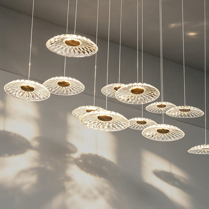 Luxury Chandelier Ripple Water Glass Pendant Lamp Living Room Dining Room Dining Table Kitchen Island Bar Art Hanging Lights