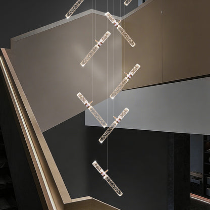 Stair Luxury LED  Duplex Building Villa Chandelier