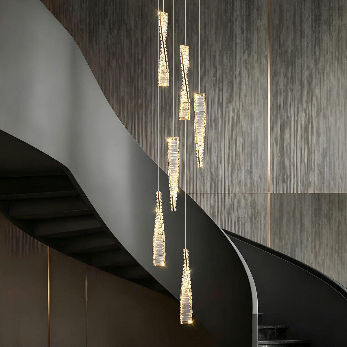 Luxury Spiral Staircase Crystal Chandelier