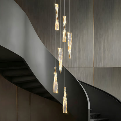 Luxury Spiral Staircase Crystal Chandelier