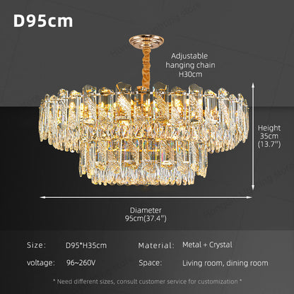 Modern Led Living Room Ceiling Dining Room Crystal Hanging Lamp