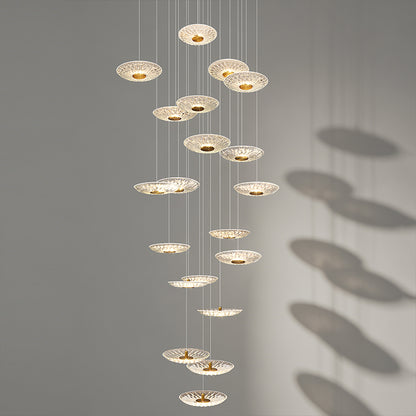 Luxury Glass Long Duplex Attic Stair Chandelier