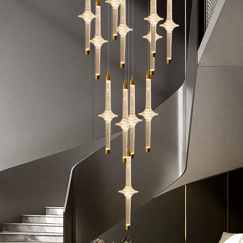 Modern High Long Staircase Chandelier