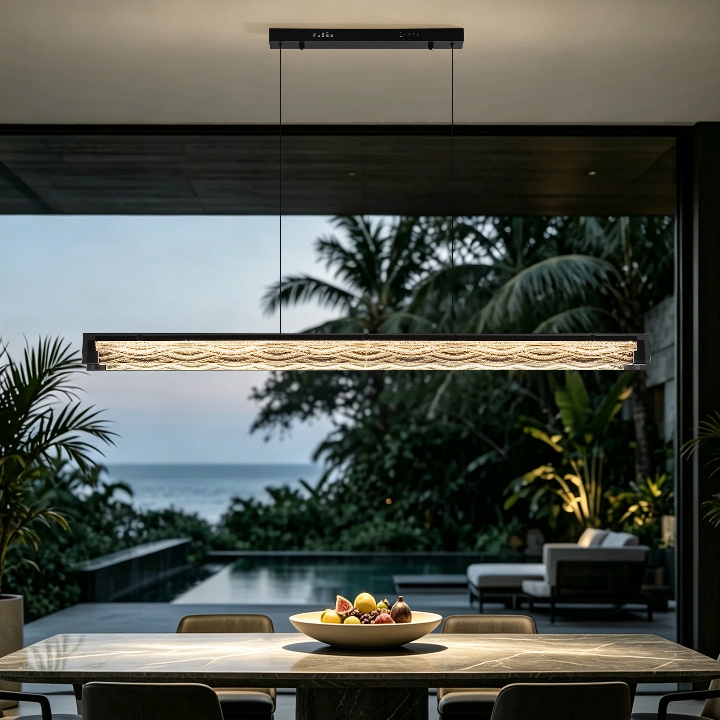 Modern Minimalist Linear Dining Room Pendant Light
