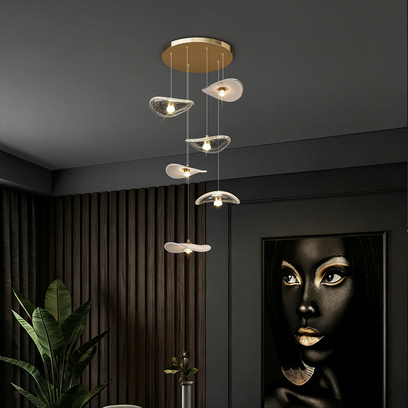 Stair Light LED Glass Chandelier Modern Pendant Light for Living Restaurant Staircase Long Villa Hote Luxury Stairwell Lighting
