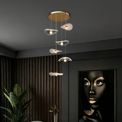 Stair Light LED Glass Chandelier Modern Pendant Light for Living Restaurant Staircase Long Villa Hote Luxury Stairwell Lighting