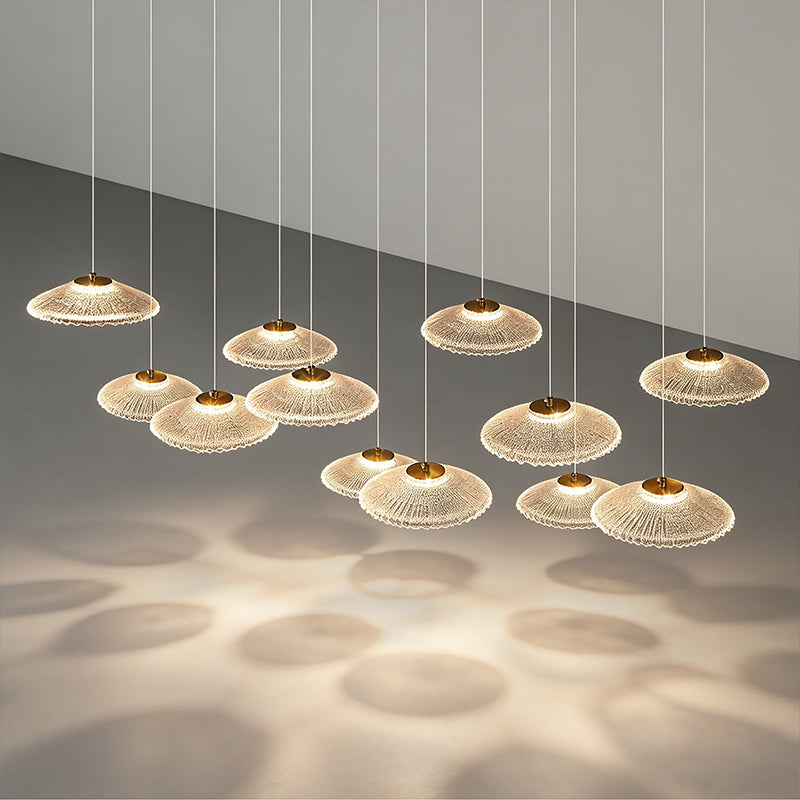 Ripple Water Glass Chandelier Dining Table Kitchen Dining Room Art Chandelier Island Bar Pendant Lamp