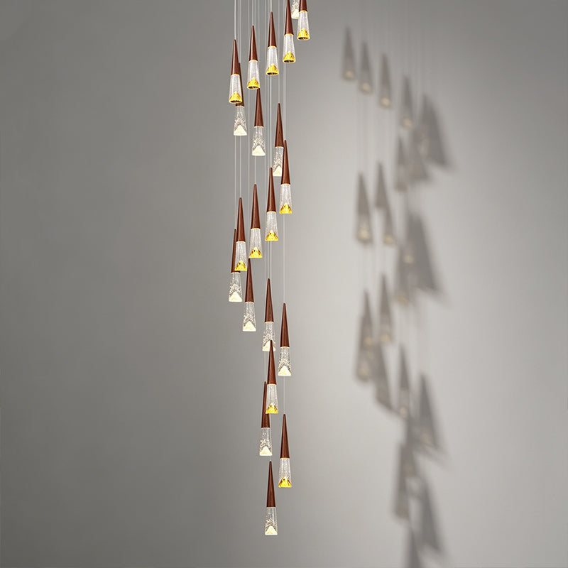 Staircase Hanging Light Rotating Staircase Crystal Chandelier Hanging Lamp Hall Villa High Ceiling Long Pendant Light Lighting