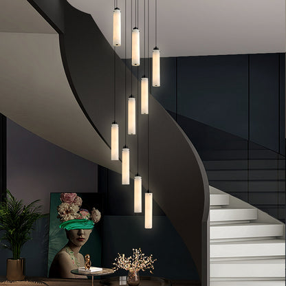 Marble Pendant Light for Stair Sitting Room Villa Staircase Chandelier Duplex Loft Chandelier High Ceiling Hanging Lights Lustre