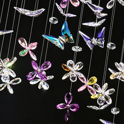 Chandelier Over the Dining Table Kitchen Island Pendant Light Dining Room Butterfly Design Chandelier Crystal Hanging Lamp