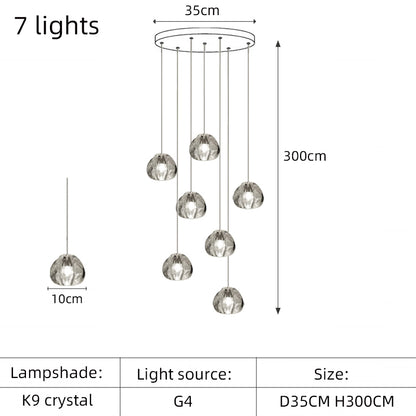 Modern Crystal Chandelier Loft Pendant Light