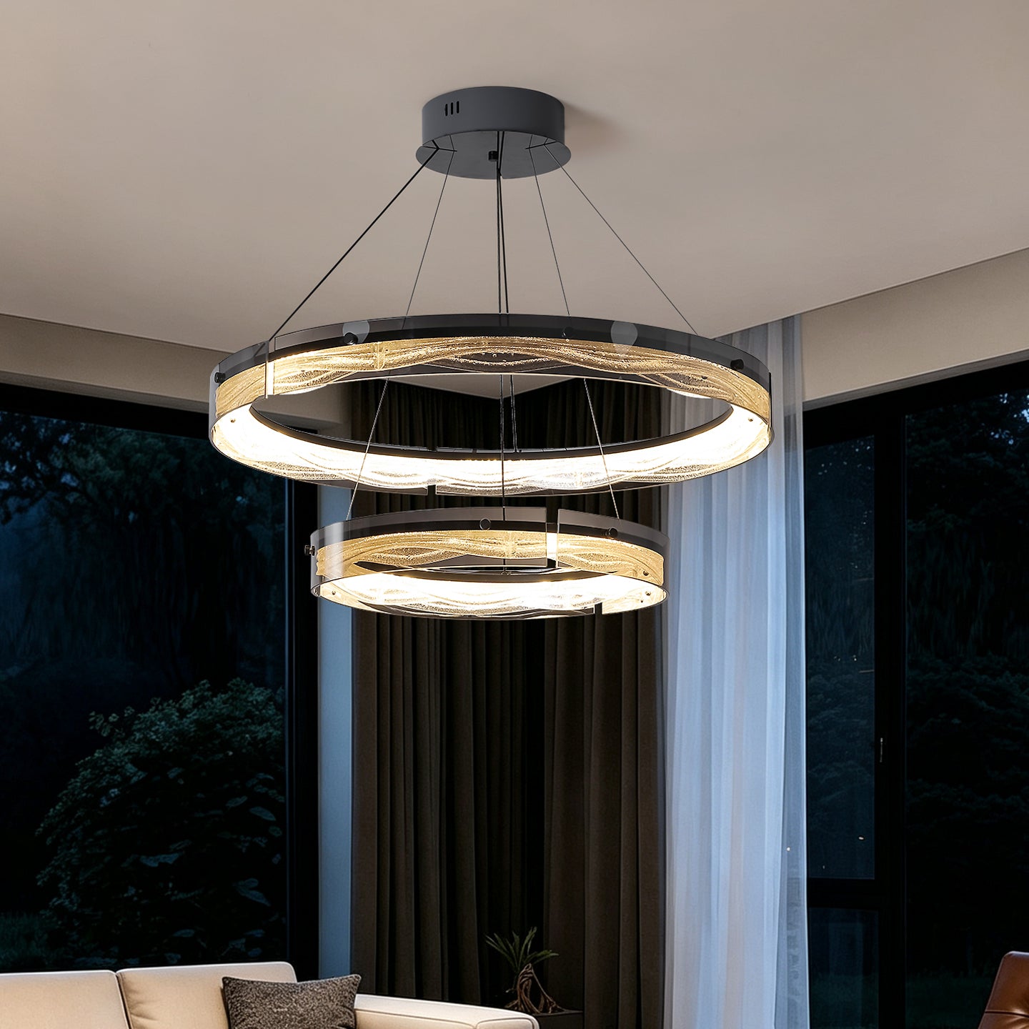 Luxury Simple Circular Glass Chandelier