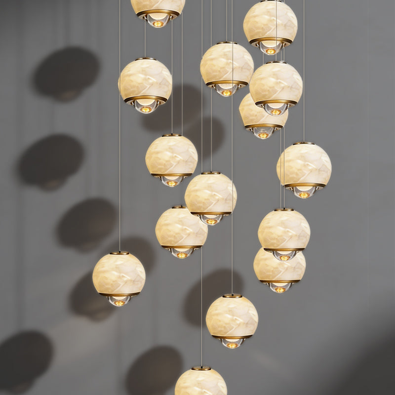Staircase Pendant Light Lustre Minimalist Duplex Loft Marble Chandelier Villa High Ceiling Hanging Lamp Long Stair Chandelier