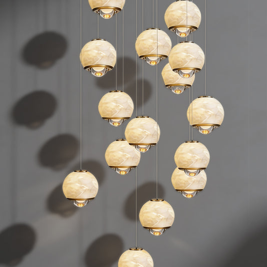 Staircase Pendant Light Lustre Minimalist Duplex Loft Marble Chandelier Villa High Ceiling Hanging Lamp Long Stair Chandelier