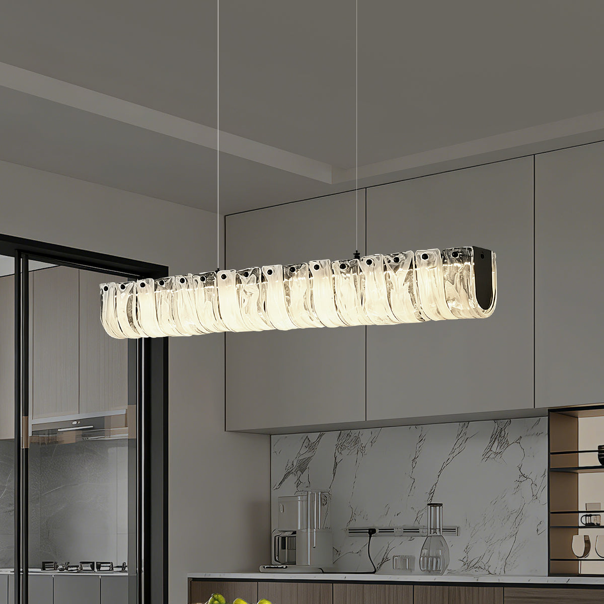 Modern Dining Room Kitchen Long Chandelier