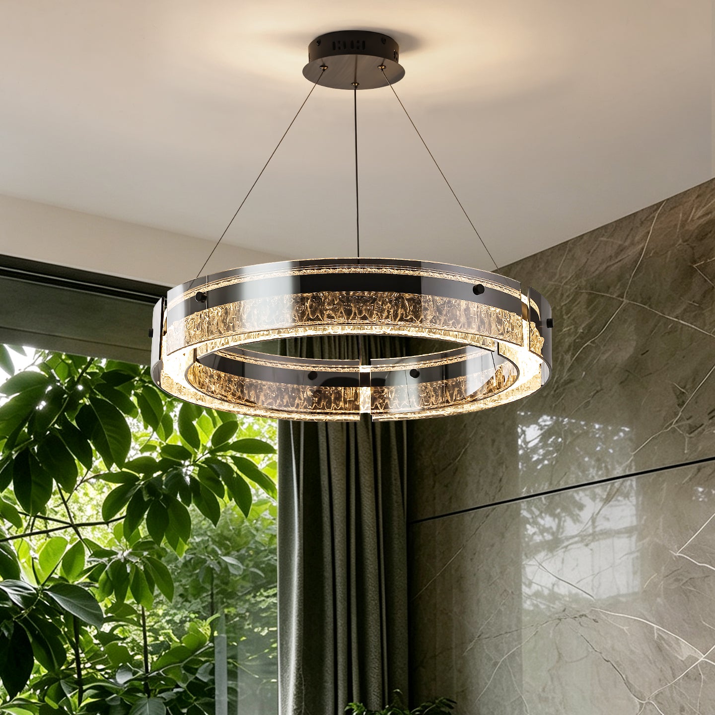 Luxury Rings LED Suspension Chandelier