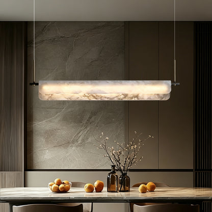 Modern Natural Marble Long Chandelier