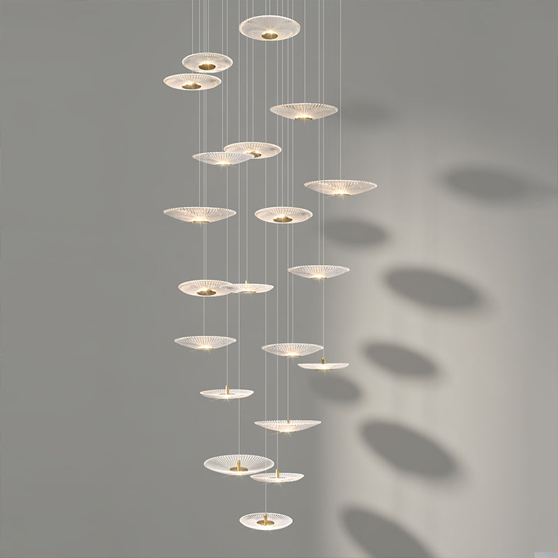 Modern Glass Stair Chandelier Villa Duplex Loft Ceiling Hanging Light