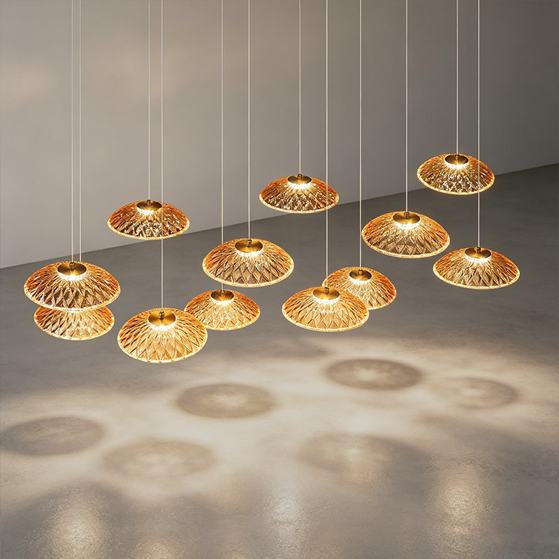 Luxury Ripple Water Glass Chandelier Living Room Kitchen High Ceiling Hanging Lights Art Dining Room Island Bar Pendant Lamp