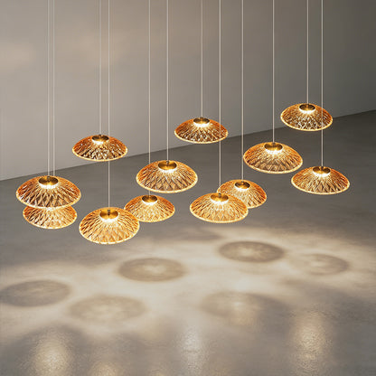Luxury Ripple Water Glass Chandelier Living Room Kitchen High Ceiling Hanging Lights Art Dining Room Island Bar Pendant Lamp
