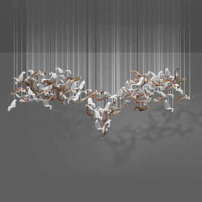 Light luxury art glass branch chandelier | Non standard customized engineering chandelier for hotel lobby/villa empty living room