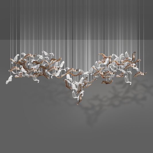 Light luxury art glass branch chandelier | Non standard customized engineering chandelier for hotel lobby/villa empty living room
