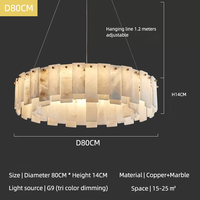 Modern Luxury Round Marble Living Room Chandelier