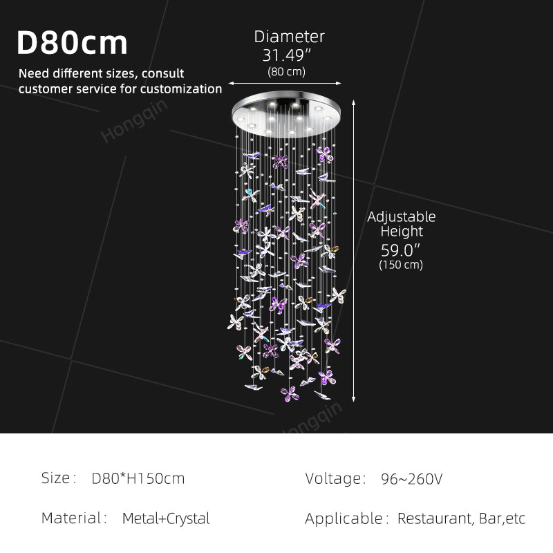 Chandelier Over the Dining Table Kitchen Island Pendant Light Dining Room Butterfly Design Chandelier Crystal Hanging Lamp