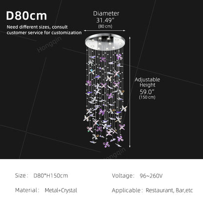 Chandelier Over the Dining Table Kitchen Island Pendant Light Dining Room Butterfly Design Chandelier Crystal Hanging Lamp