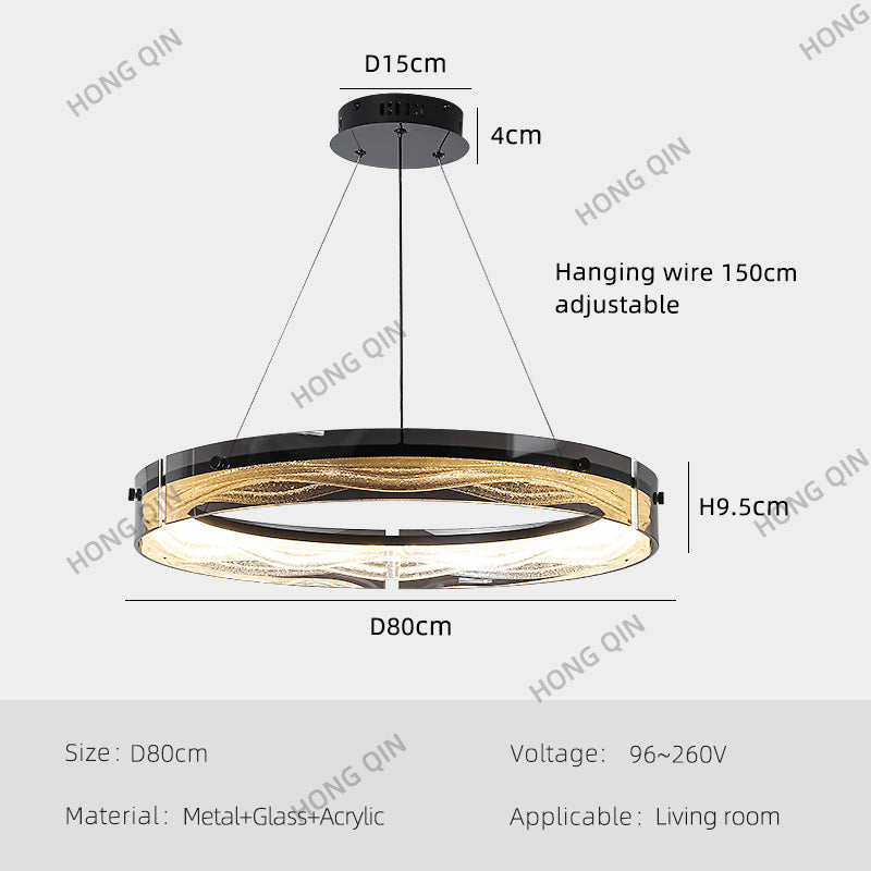 Luxury Simple Circular Glass Chandelier