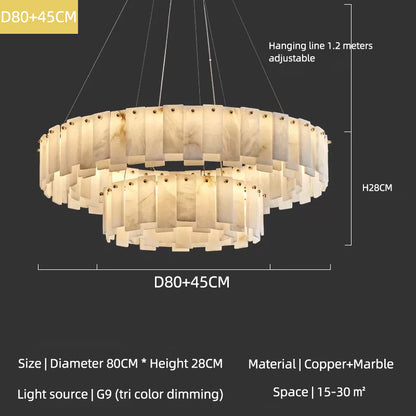 Modern Luxury Round Marble Living Room Chandelier